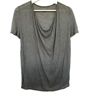 Zadig and Voltaire Gray Knit Cashmere Blend Scoop Neck Anyssa Deluxe T-Shirt